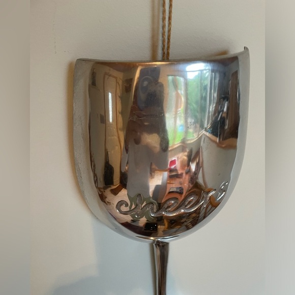Vintage Pier 1 Imports 20” Stainless Steel Etched ‘Cheers’ Wine Glass Wall Decor - Picture 10 of 13